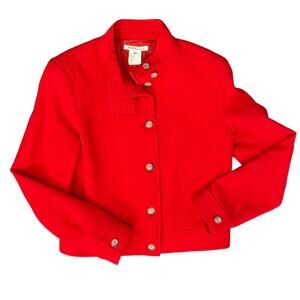 Vintage 90s Kors MIchael Kors Cherry Red Wool Button Front Collared Jacket sz 10
